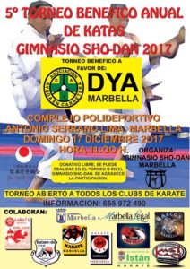 El Gimnasio Shodan organiza el próximo 17 de diciembre el V Torneo Benéfico de Katas a favor de DYA Marbella