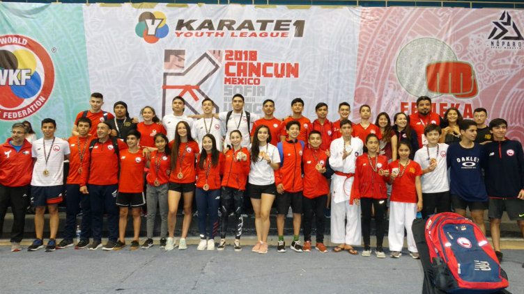 Selección Chilena de Karate terminó sexta en la K1 Youth League de Cancún-Quintana Roo