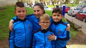 Cuatro infantiles del Akai Ryu Negreira de kárate en el Campeonato de España