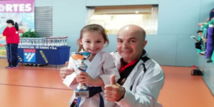 Sofía Martínez, alumna de la Escuela de Karate Humanes, Campeona de Madrid de Katas con 5 años